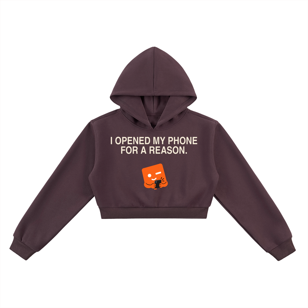 Opened My Phone for a Reason Cropped Hoodie