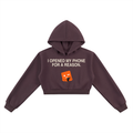 Opened My Phone for a Reason Cropped Hoodie